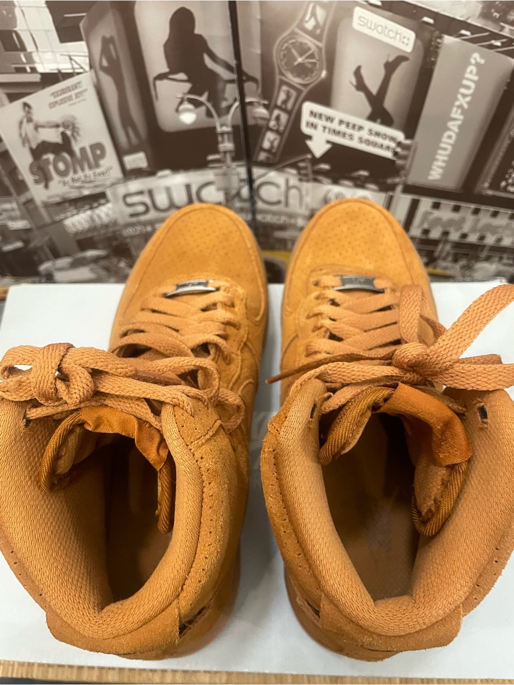 Nike Air Force 1 High Flax Wheat Brown Suede Sneakers Women's Size 7.5 - Picture 12 of 15